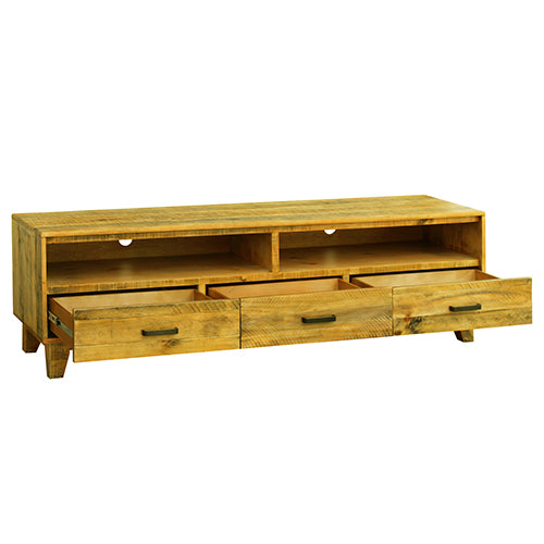 TV Cabinet with 3 Storage Drawers with Shelf Light Brown