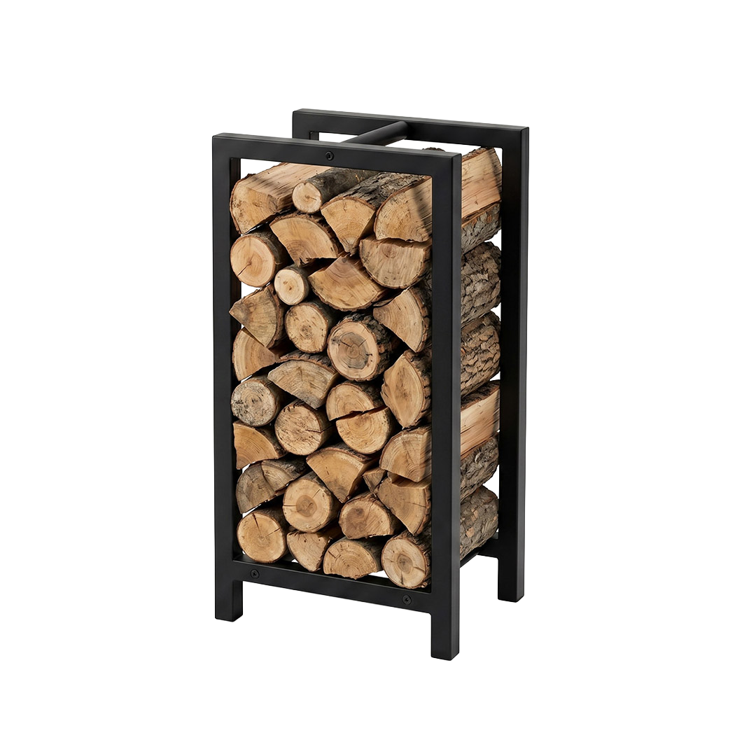 Levede Firewood Rack Metal Outdoor Storage Log Holder Fireplace 30 x 22 x 59cm