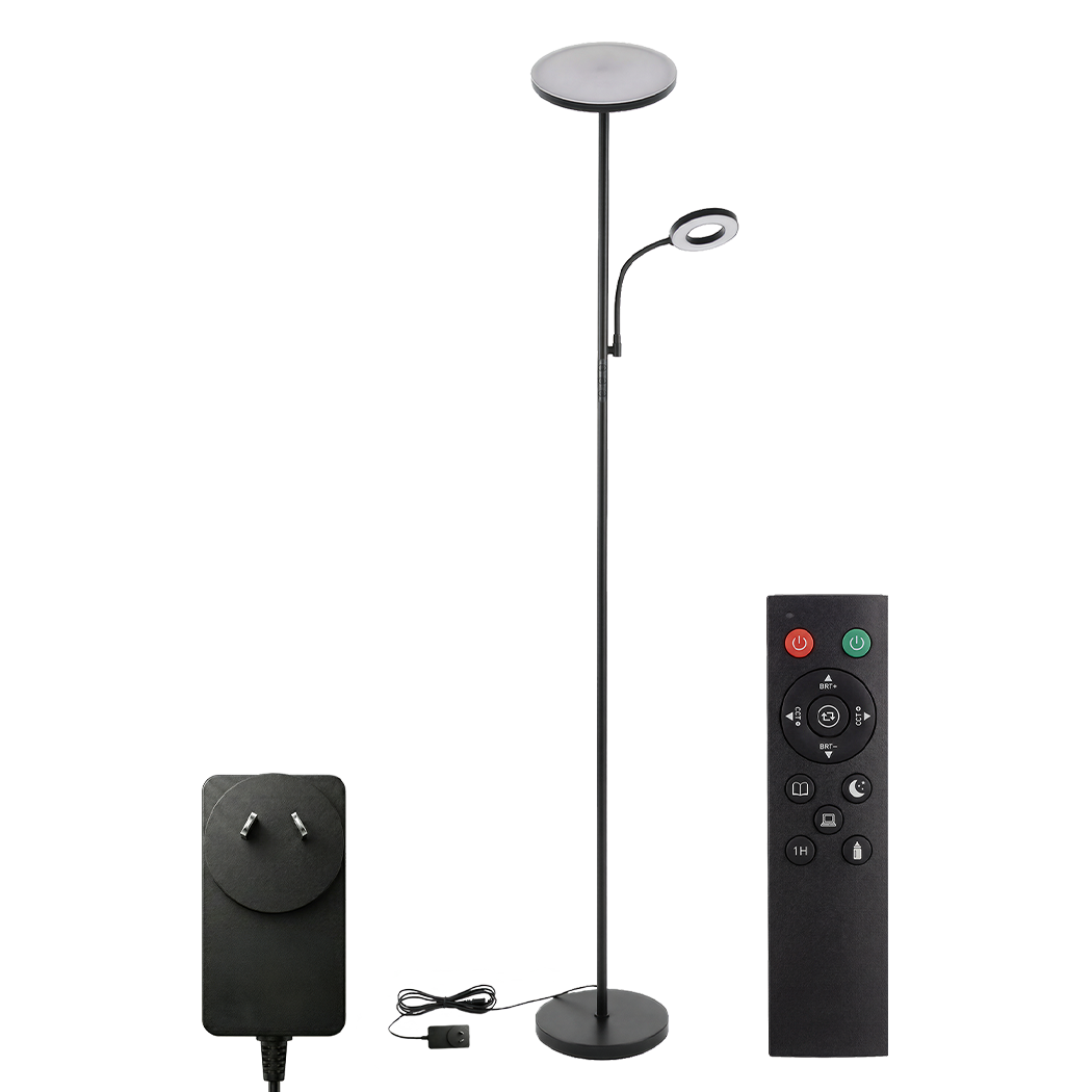 Emitto Modern Floor Lamp 2-in-1 Adjustable Reading Light Remote Control Timer