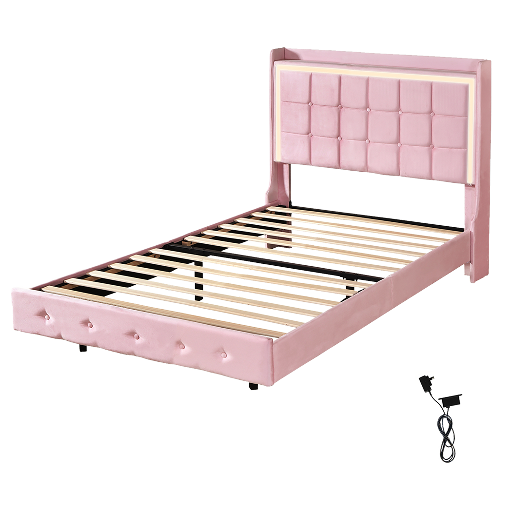 Floating Bed Frame With RGB Light 217x114x112.5cm
