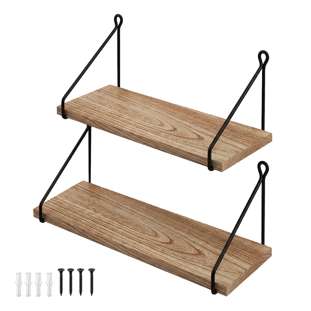 Floating Wall Shelves Rustic Set 2 | HomeAndLiving