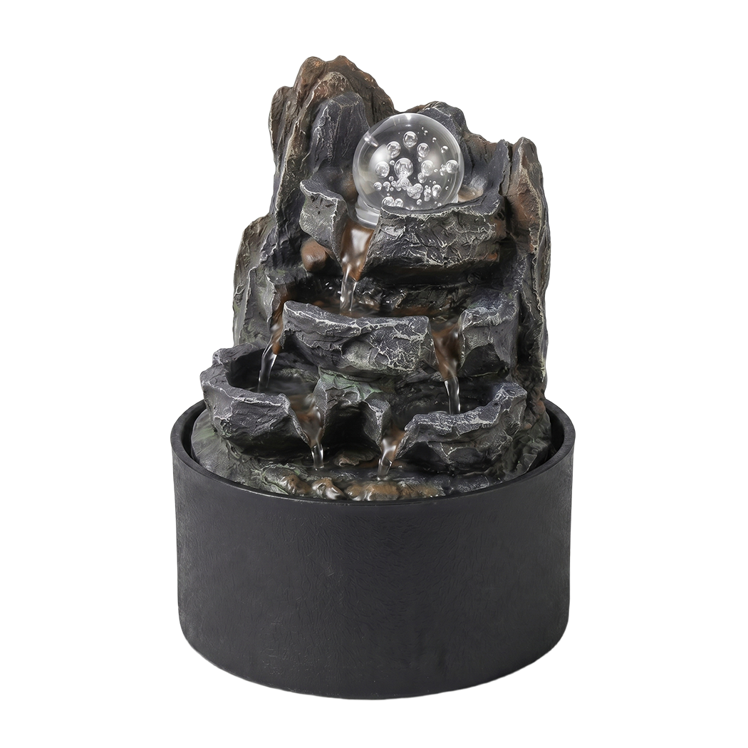 Spector Tabletop Water Fountain Resin Indoor Water Feature 3 Flow Levels Office