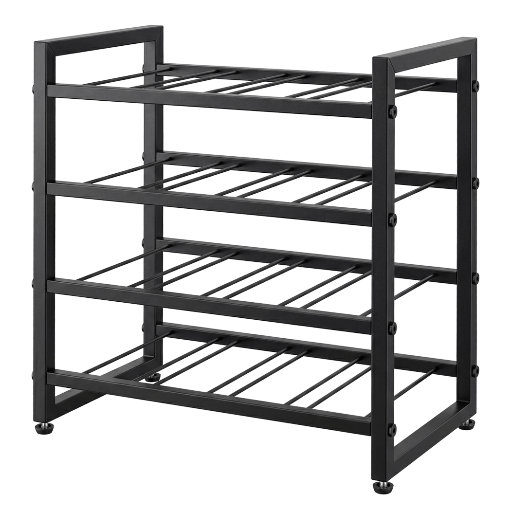 16 Bottle 4-Tier Metal Wine Rack Black | HomeAndLiving - 8