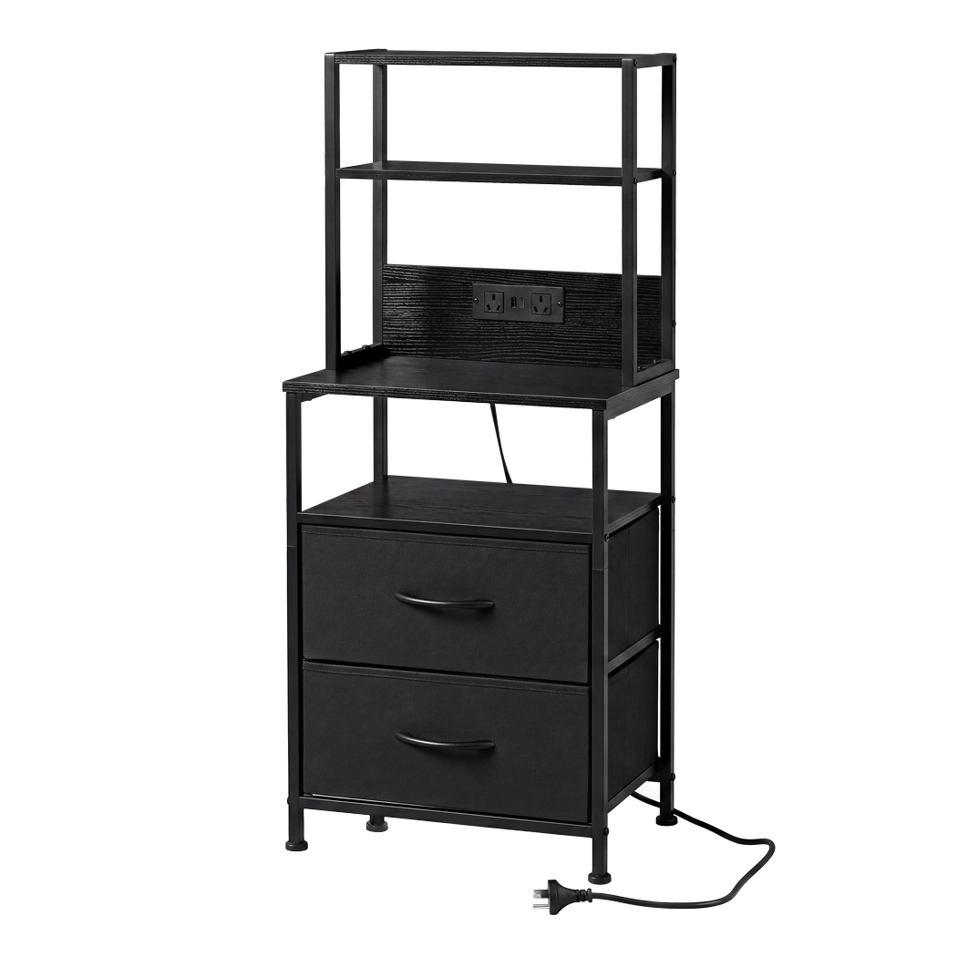 Bedside Table With Charging Station 41x30x100cm