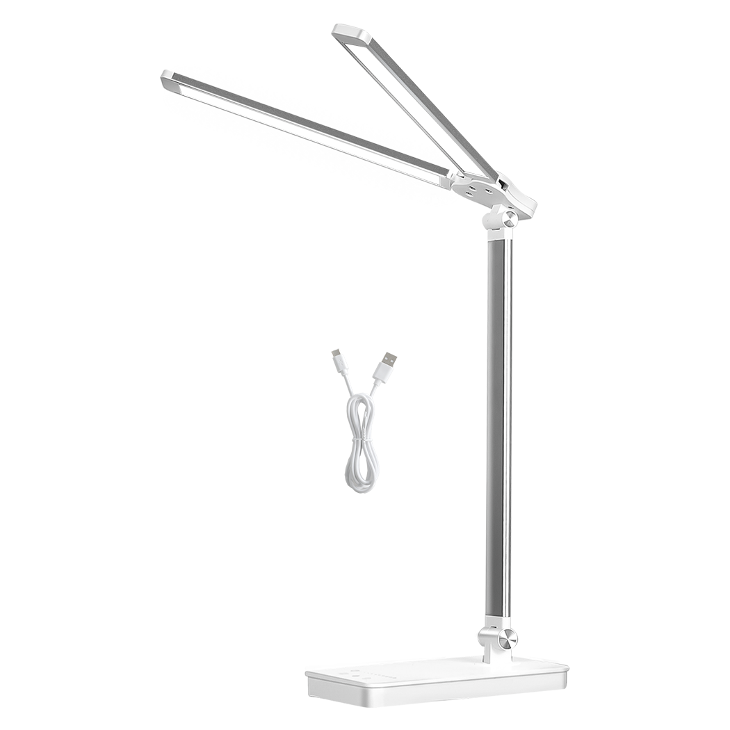 Luxury Double Head Desk Lamp LED Light Eye Caring USB Comfortable