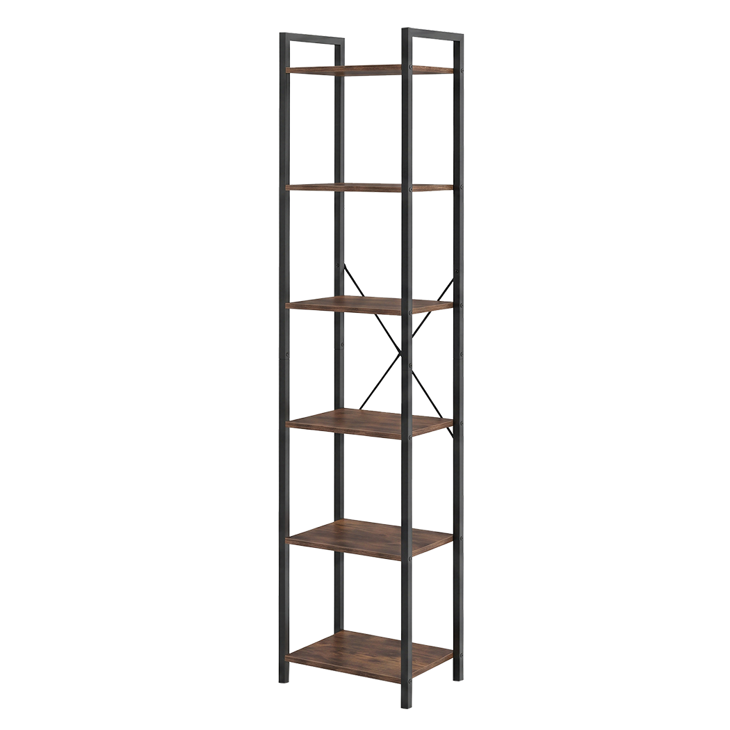 Levede 6 Tier Bookshelf Tall Bookcase Storage Shelf Display Rack Living Room