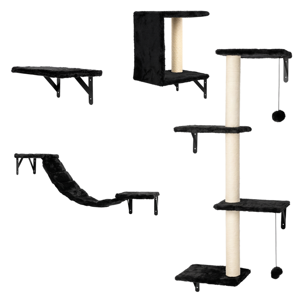Cat Wall Shelves Modular Black 33x30x36cm