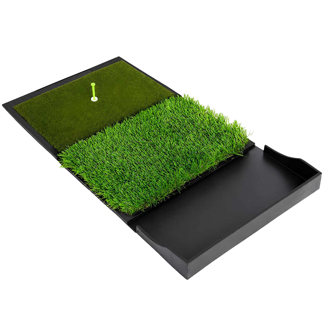 Golf Hitting Mat Dual Turf Green 74x41x5cm