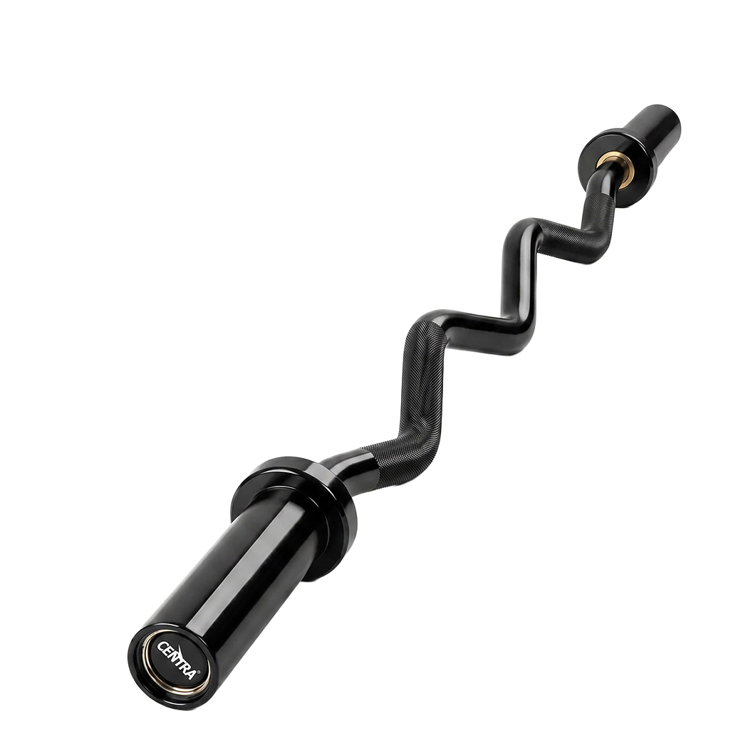 Centra Olympic Barbell Ez Curl Bar W Bar 810lbs Alloy Steel Black