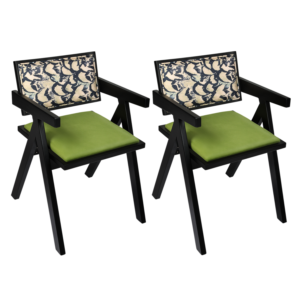 Luxury 2X Dining Chair Retro Backrest Chair Sleek Modern Look