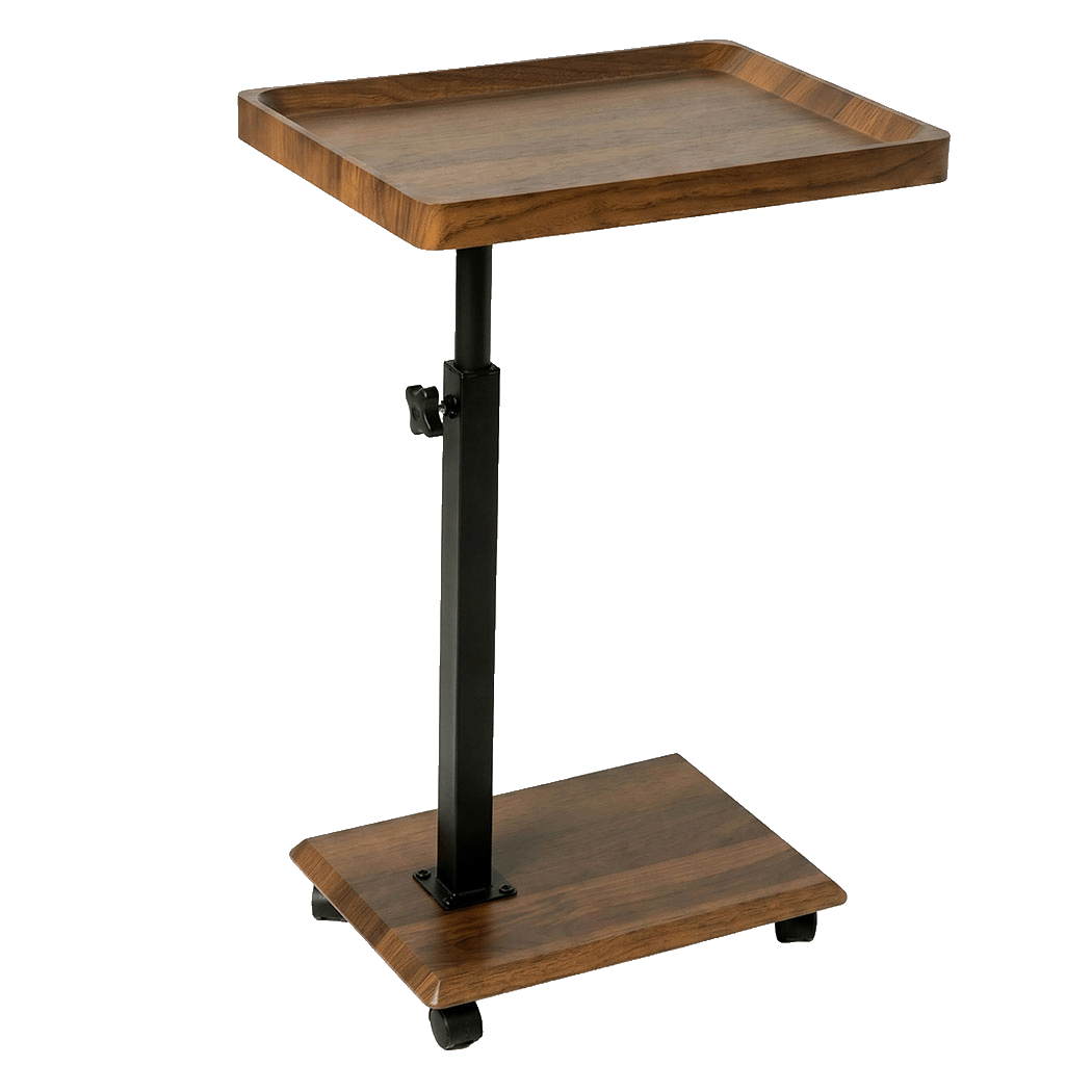 Levede C Shaped Side Table Height Adjustable Rolling 360° Swivel Top End Table