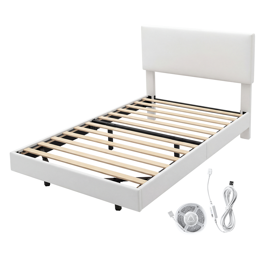 Floating Bed Frame With LED Light 196x96x96cm
