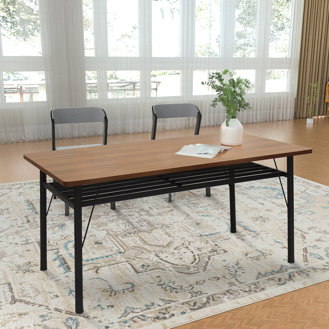 Functional Dining Table Storage Shelf 4-6 Seater 150cm Adjustable
