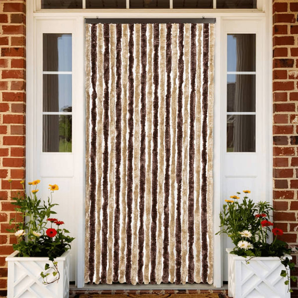  Insect Curtain Beige and Light Brown 2  Chenille S
