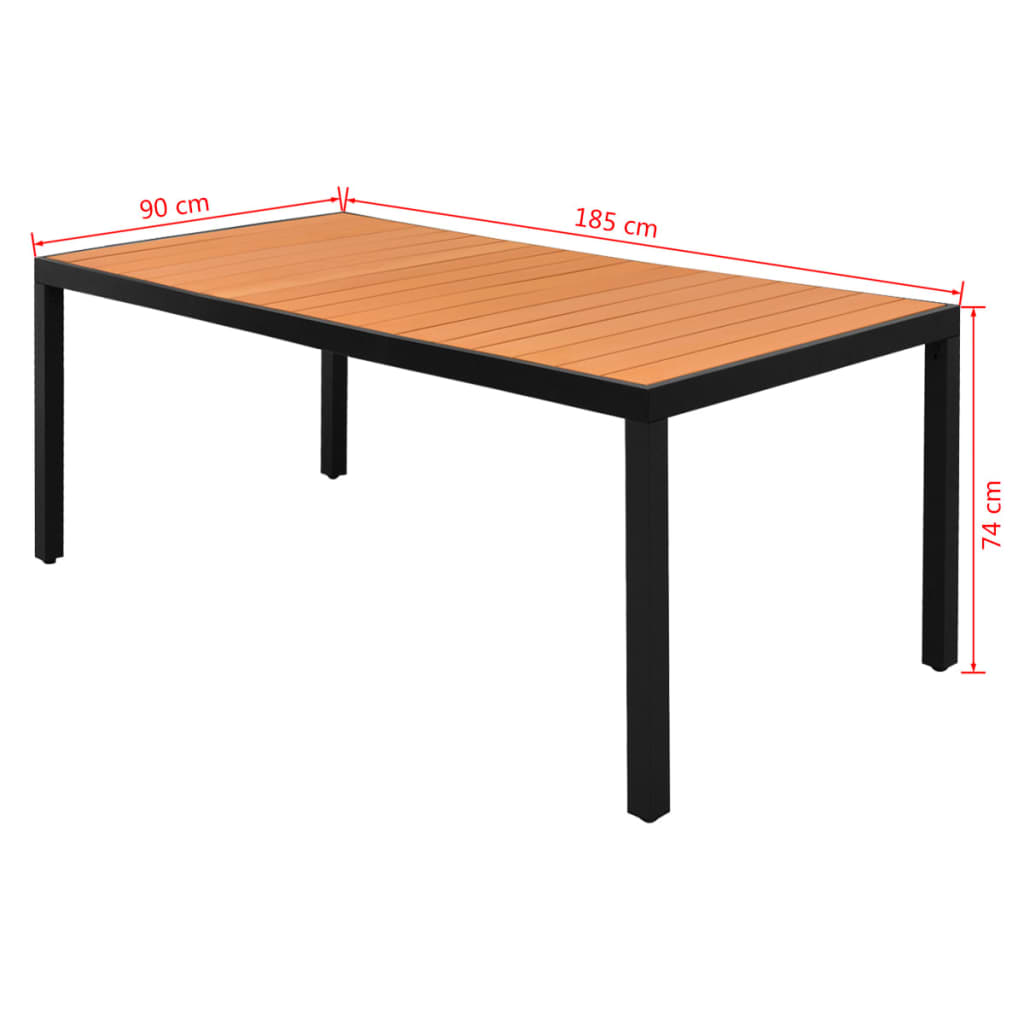 Garden Table Brown/ Aluminium and WPC