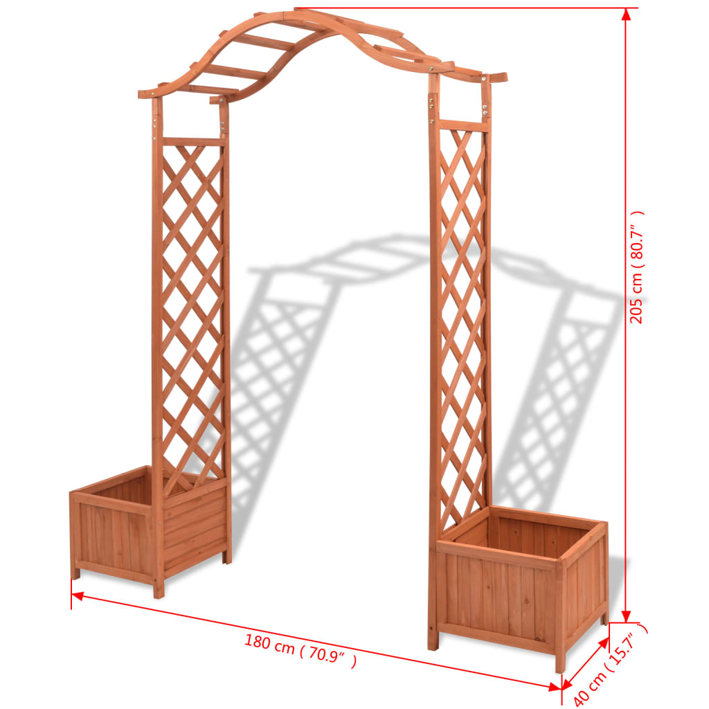 Trellis Rose Arch with Planters