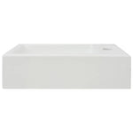Basin with Faucet Hole Rectangular Ceramic White