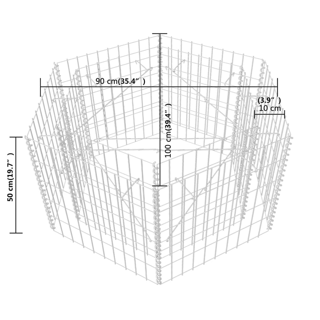 Hexagonal Gabion Planter S
