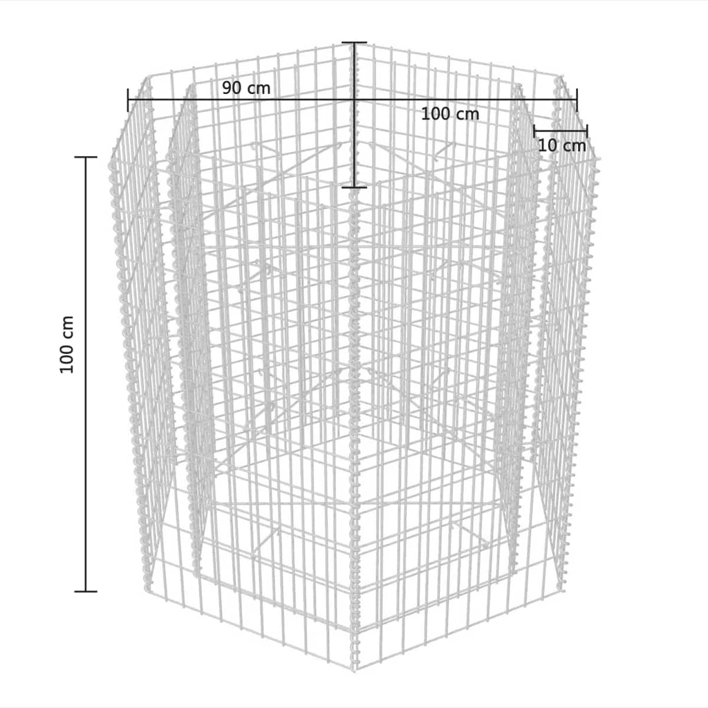 Hexagonal Gabion Planter M