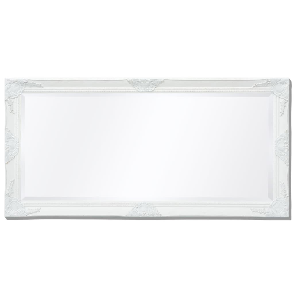 Wall Mirror Baroque Style White - 120×60cm