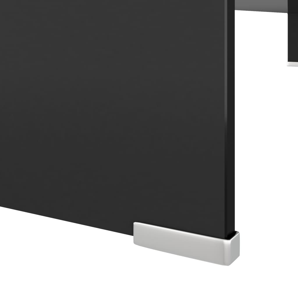 TV Stand/Monitor Riser Glass Black