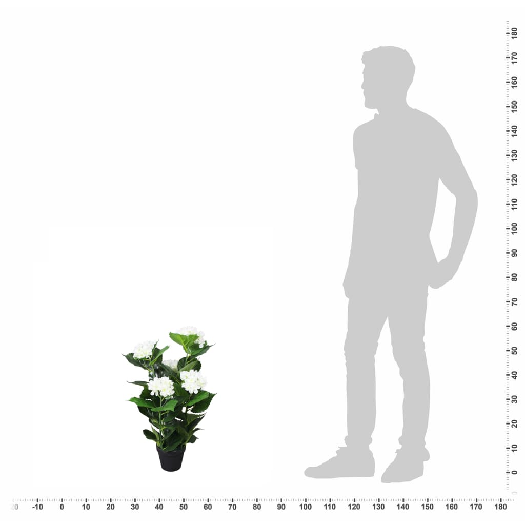 Artificial Hydrangea Plant with Pot 60 cm White