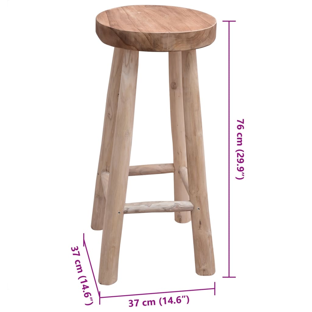 Bar Stool Solid Teak Wood - Brown