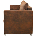 3-Seater Sofa Artificial Suede Leather