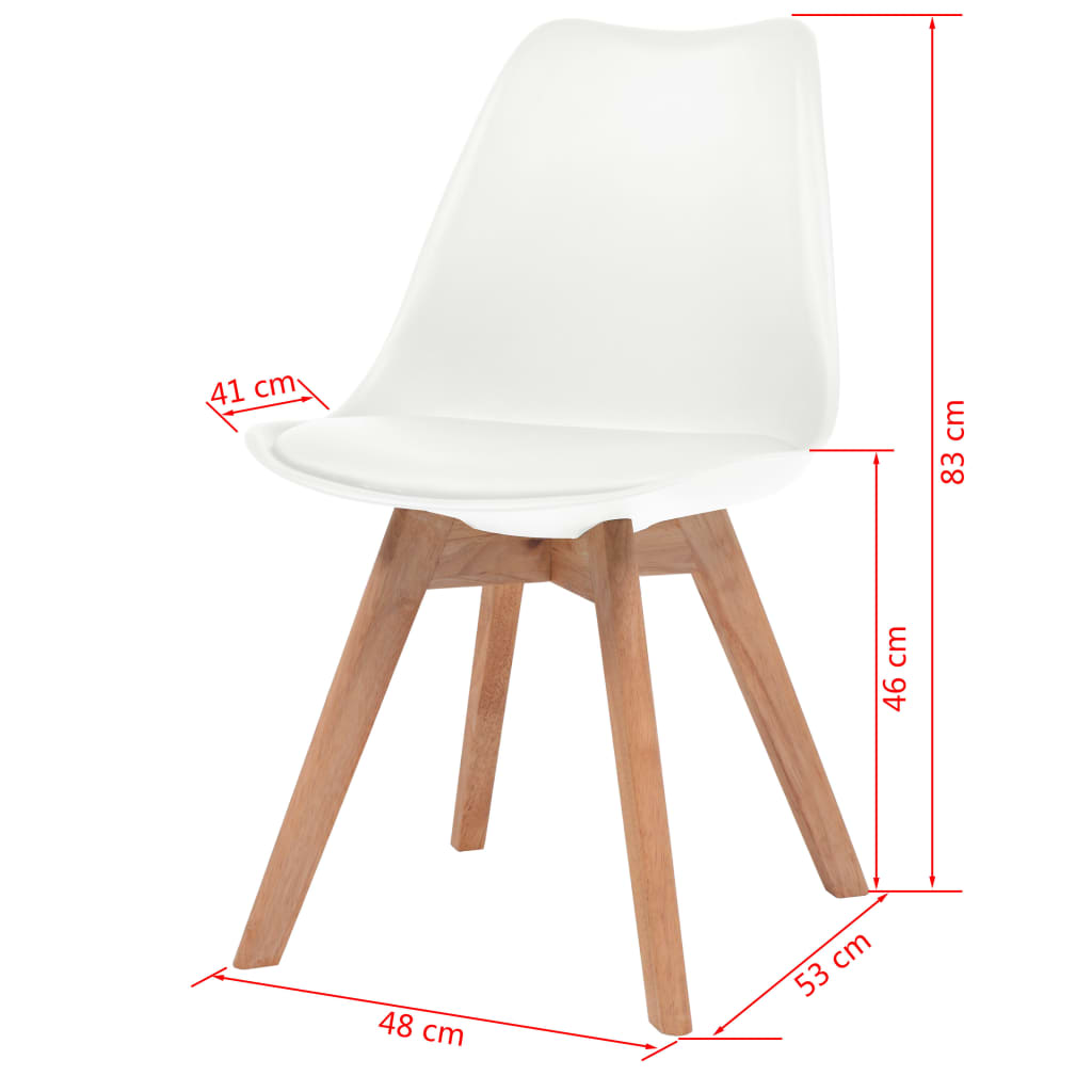Dining Chairs 4 pcs White Faux Leather - 48×53×83cm