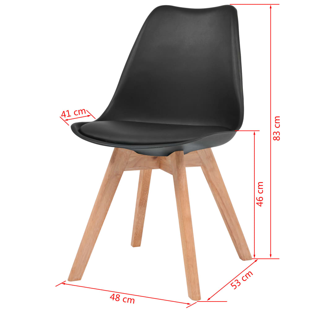 Dining Chairs 4 pcs Black Faux Leather