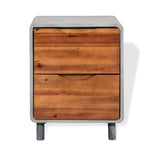 Nightstand Concrete Solid Acacia Wood
