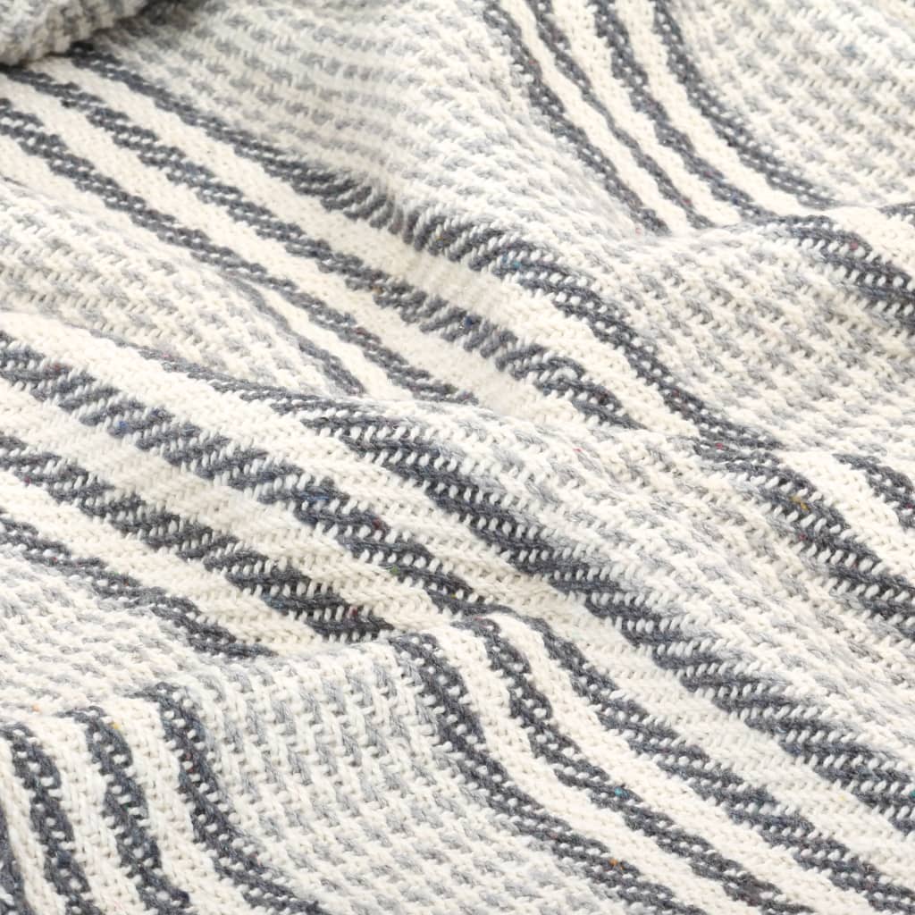 Throw Cotton StripesGrey and White