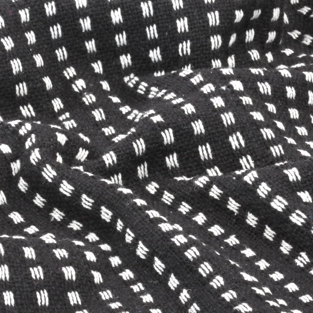 Throw Cotton SquaresBlack