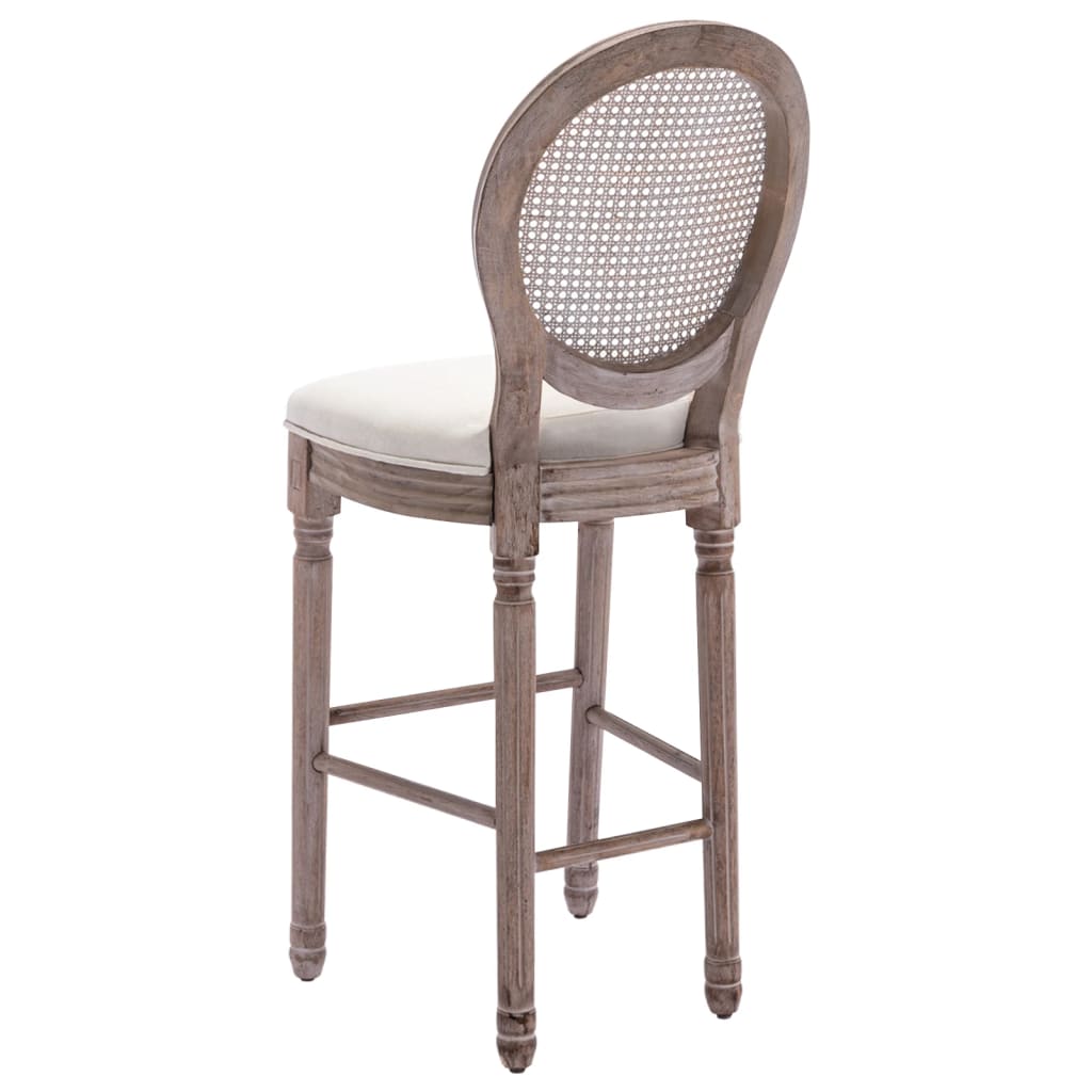 Bar Chairs 2 pcs White Linen - 48×52×123cm
