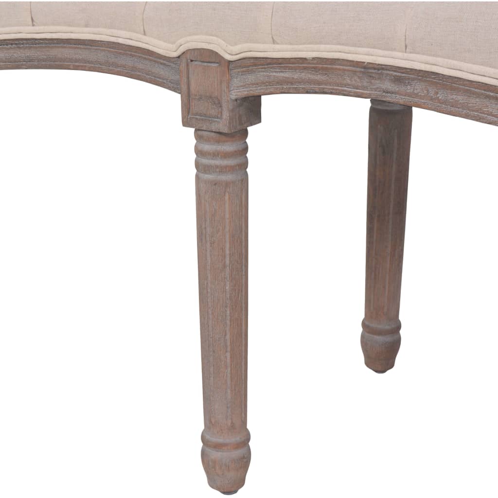 Bench Linen Solid Wood Cream White