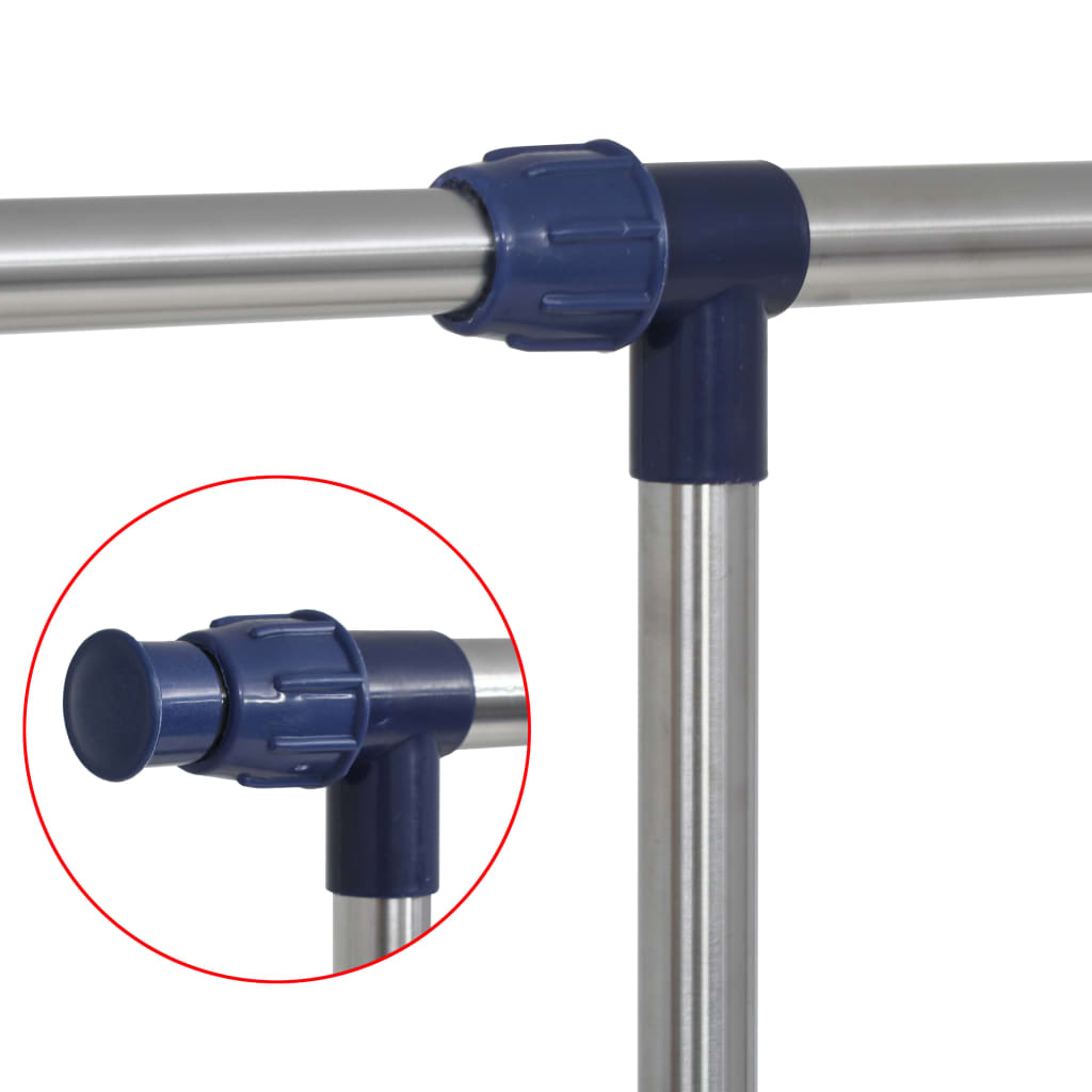 Adjustable Clothes Rack Stainless Steel Silver