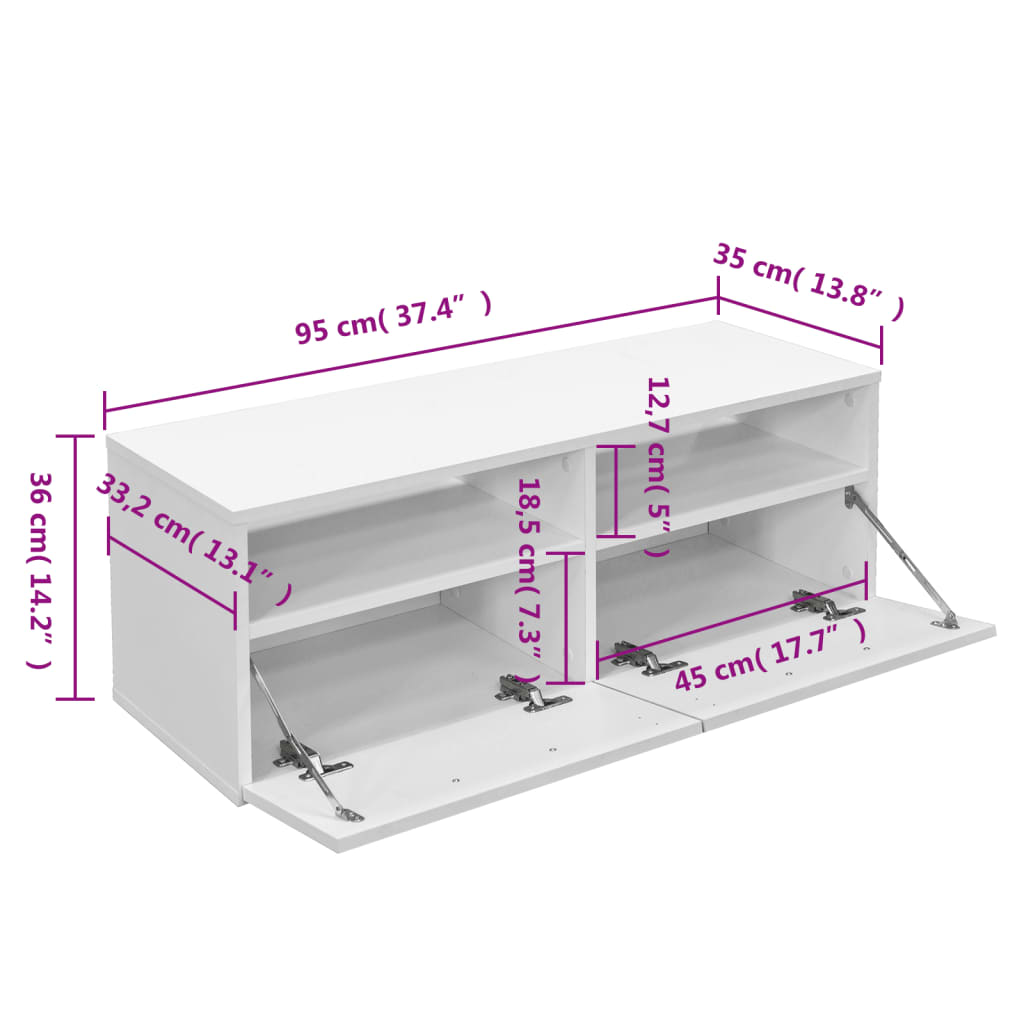 TV Cabinet Chipboard White