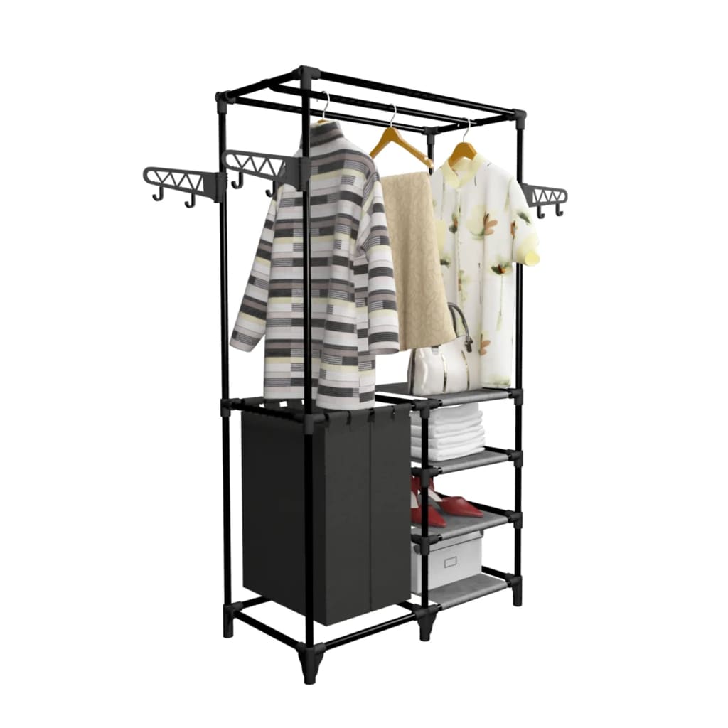 Clothes Rack Steel and Non-woven Black