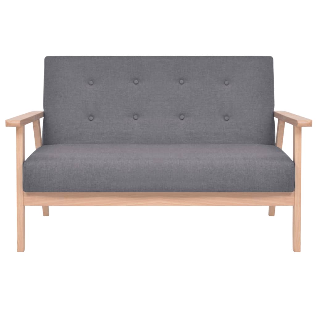 Sofa Set 2 Pieces Fabric Dark Grey