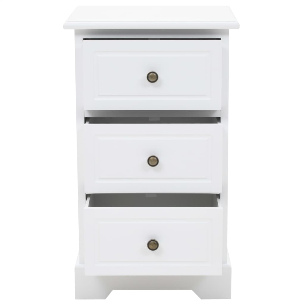 Bedside Cabinet MDF and Pinewood White