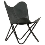 Butterfly Chair Grey Kids Size Real Leather