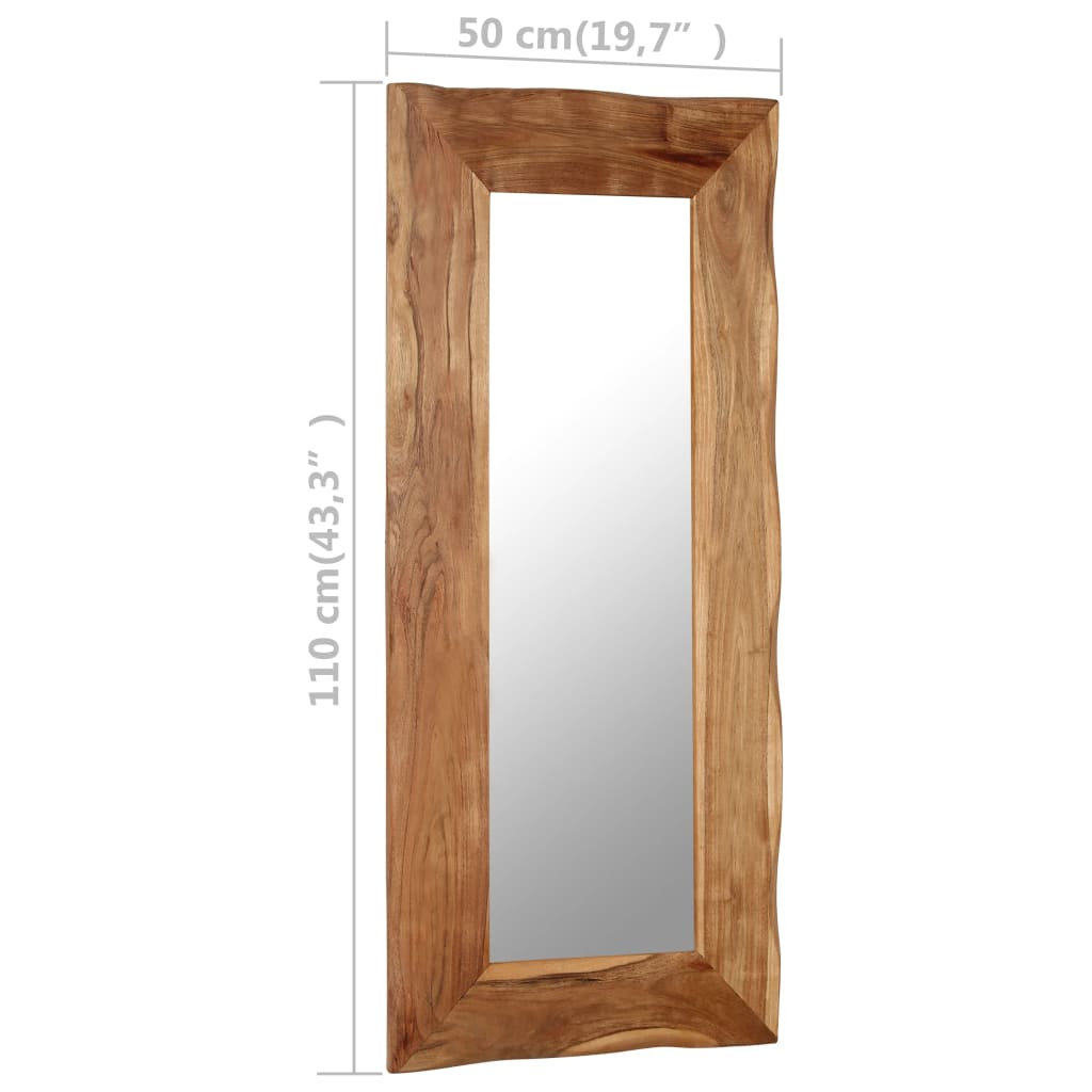 Cosmetic Mirror Solid Acacia Wood - 50×110cm