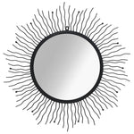 Wall Mirror Sunburst 80 cm Black
