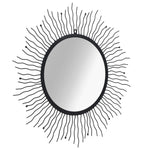 Wall Mirror Sunburst 80 cm Black