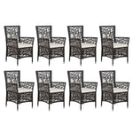 9 Piece Outdoor Dining Set Poly Rattan Brown