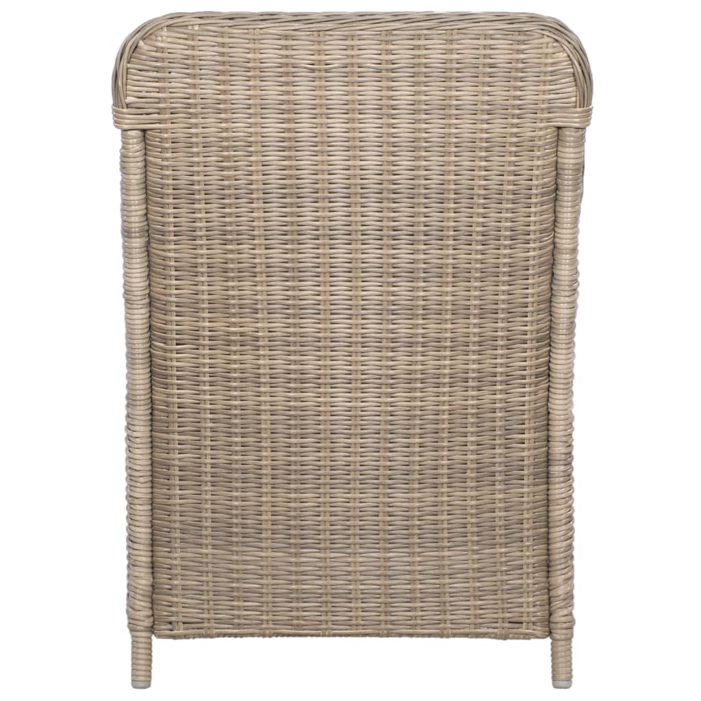 Outdoor Chairs with Cushions 2 pcs Poly Rattan Brown - Brown And Dark Grey