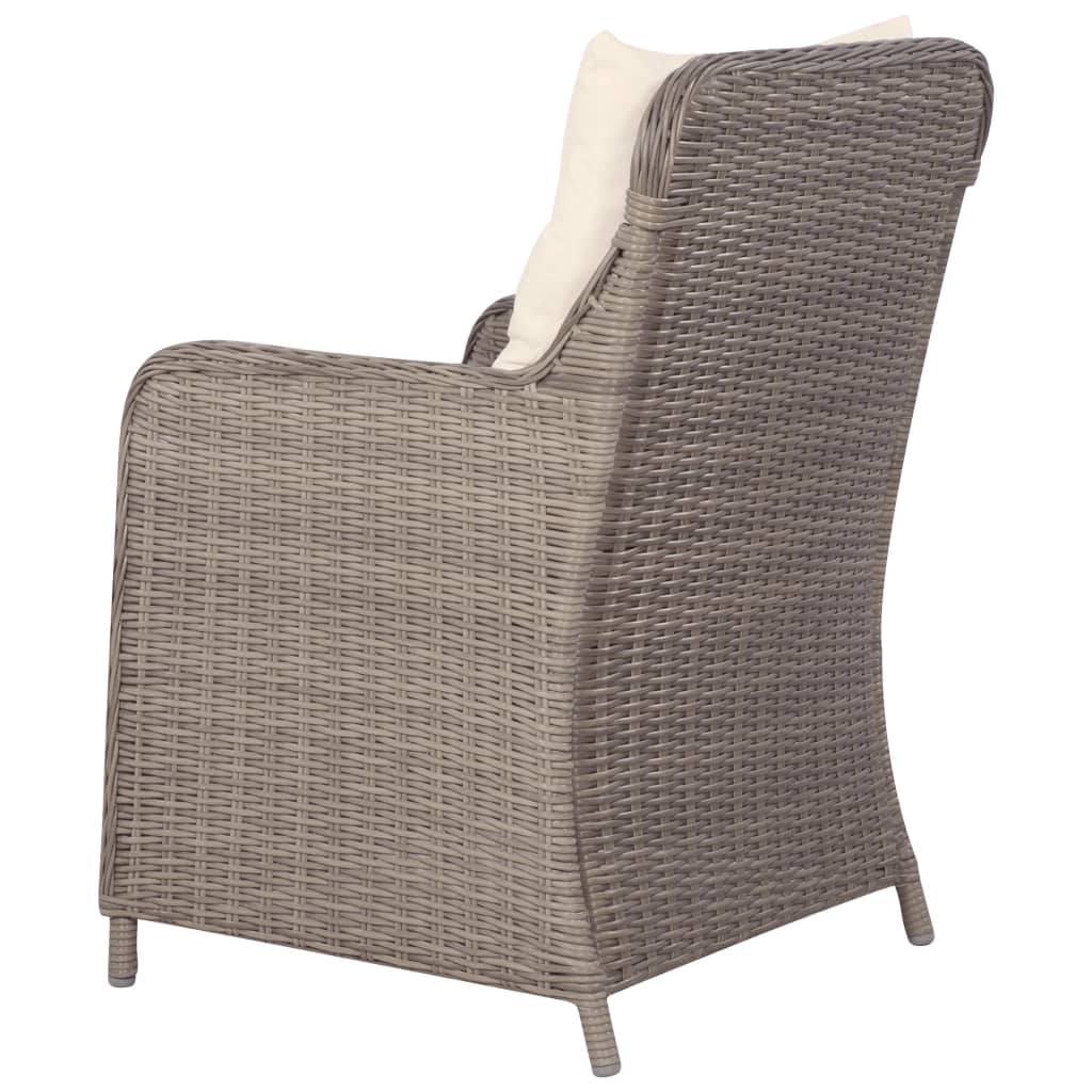 Outdoor Chairs with Cushions 2 pcs Poly Rattan Brown - 64×65×90cm