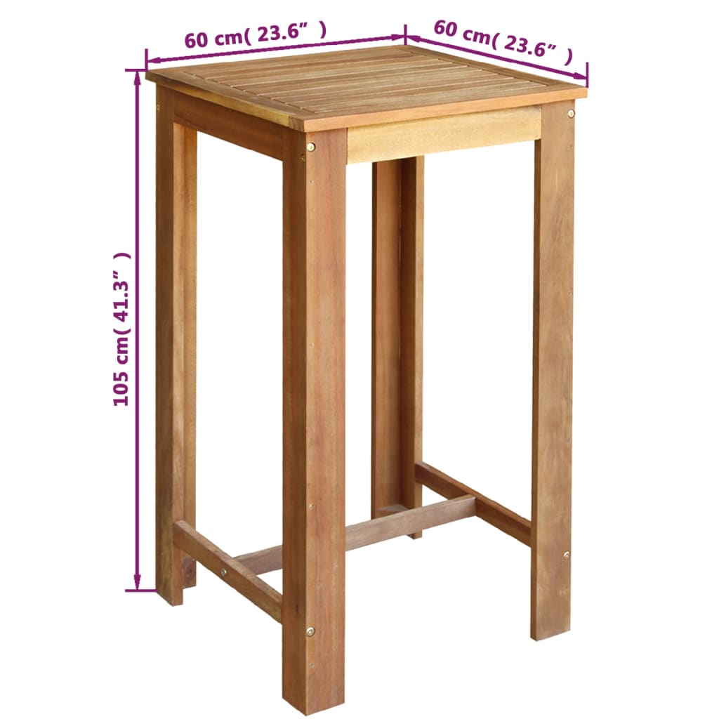 Bar Table durable Solid Acacia Wood
