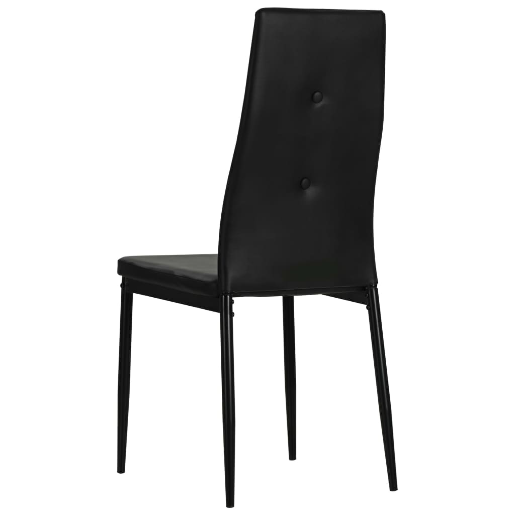 Dining Chairs 4 pcs Black Leather - 43×43.5×96cm