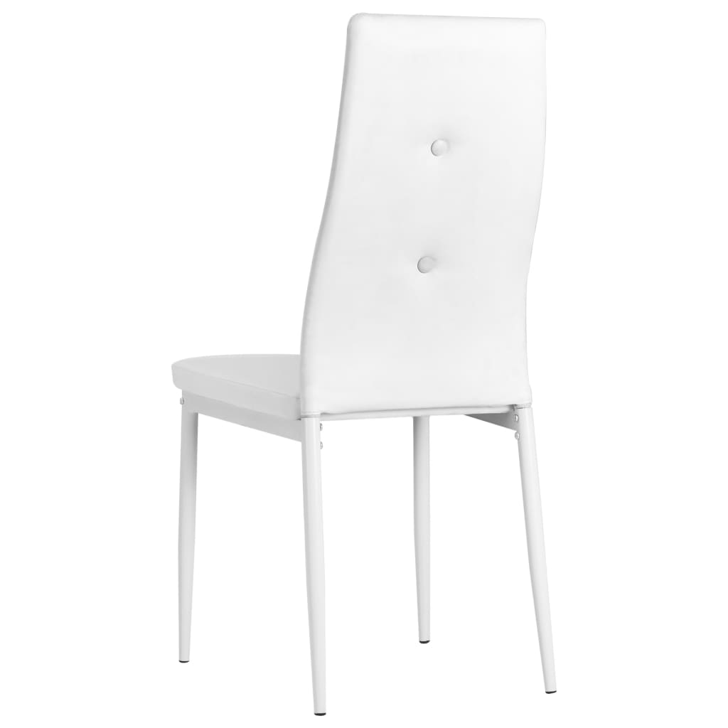 4 pcs Dining Chairs White faux Leather